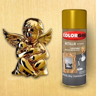 Tinta Spray Metallik Interior 350 Ml Colorgin - Cor Ouro em Oferta na Shopee