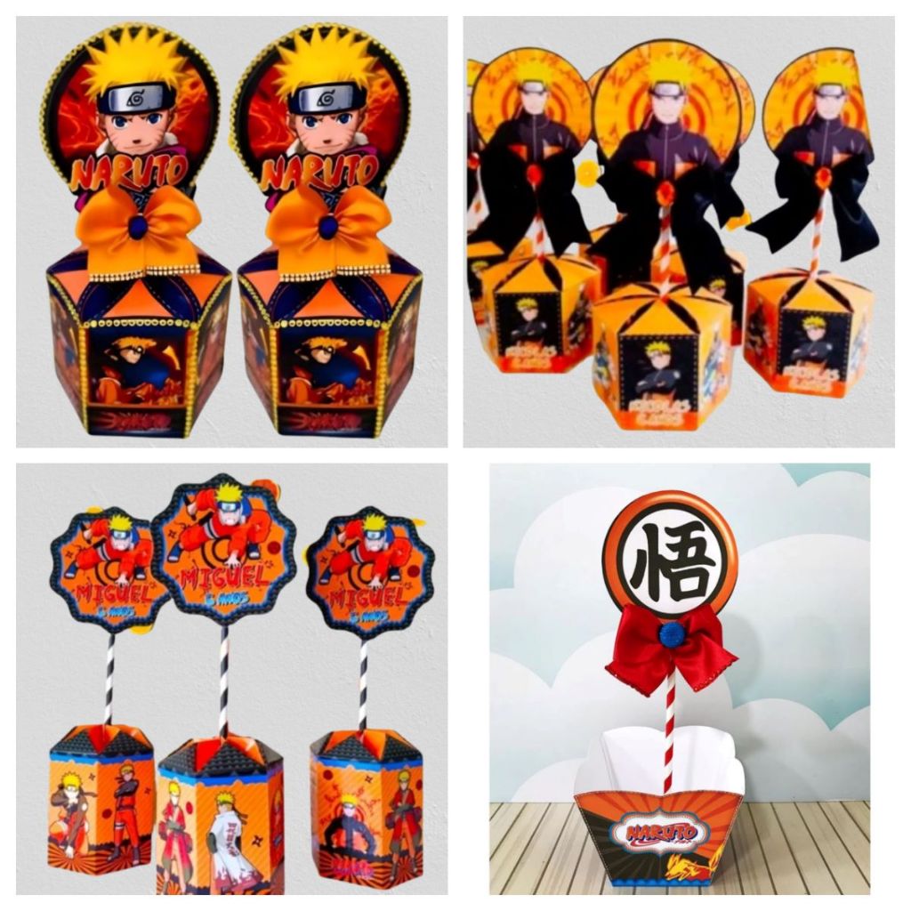 CENTROS DE MESAS NARUTO CENTRO DE MESA NARUTO CACHEPÓ NARUTO CAIXAS PERSONALIZADAS LEMBRANCINHAS