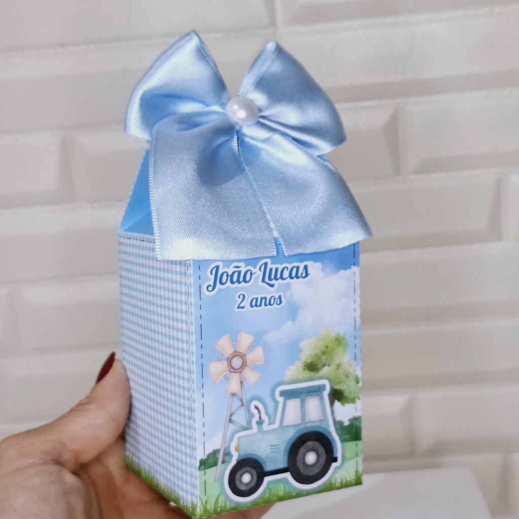 Lembrancinha Festa Fazendinha Azul /Caixinhas Personalizadas Fazendinha Azul /Personalizados Fazendinha Azul