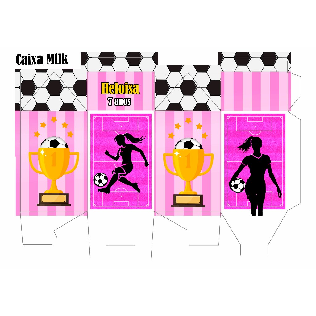Kit Pegue Monte Personalizados Futebol Menina Rosa 20 a 60 Caixinhas Lembrancinhas Aniversário