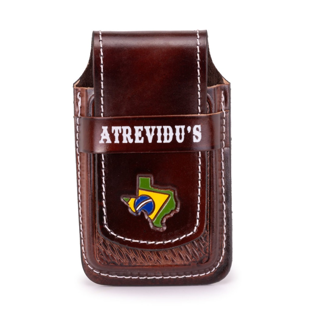 Bainha Porta Celular Rústica Atrevidu's Country Couro Brasil