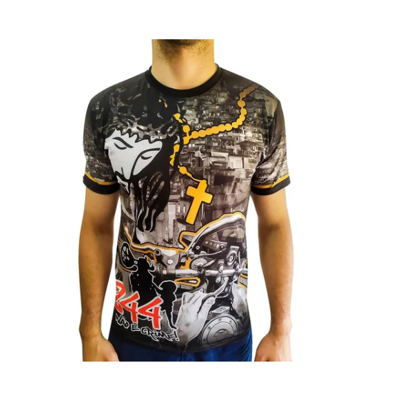 Camisa Camiseta Moto No Grau Quebrada Peita De Favela Cristo 244