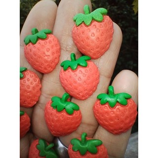 20 Apliques Moranguinhos de Biscuit K 433 Arte Papelaria
