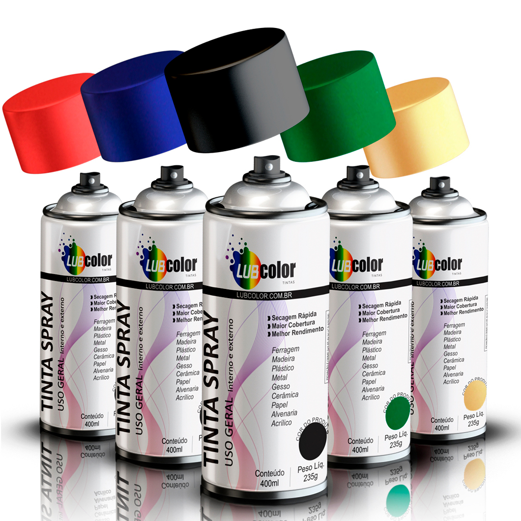 Tinta Spray Todas As Cores 400ml 250g Uso Geral Metálica Luminosa Alta Temperatura Automotivo Casa - Home & Living