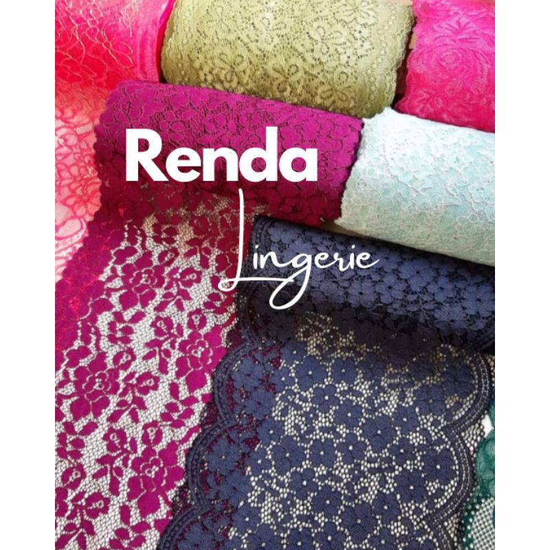 Tecido Renda para Lingerie Poliamida/Elastano Várias cores - 5,00 mts de Comprimento X 16 cm de Largura em Oferta na Shopee