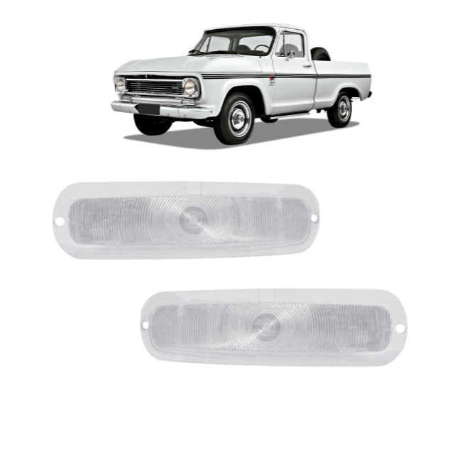 Lentes dos piscas Pick-Up Chevrolet C10 D10 A10 C14 Veraneio 1964 a 1982 lentes cristal setas lanternas, Artmold 1002