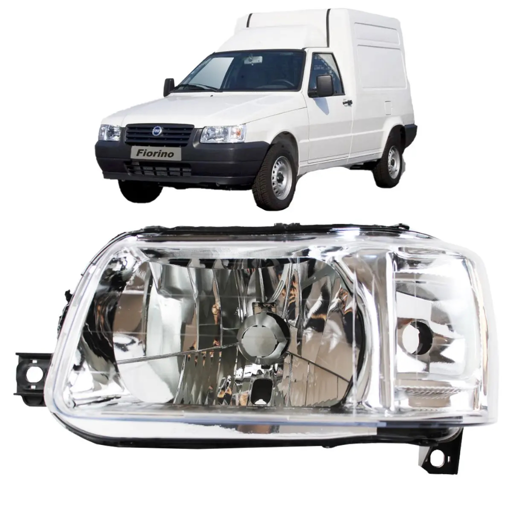 Farol Uno Mille Fiorino 2004 05 06 07 08 09 10 11 12 13 Cromado ou Mascara Preta