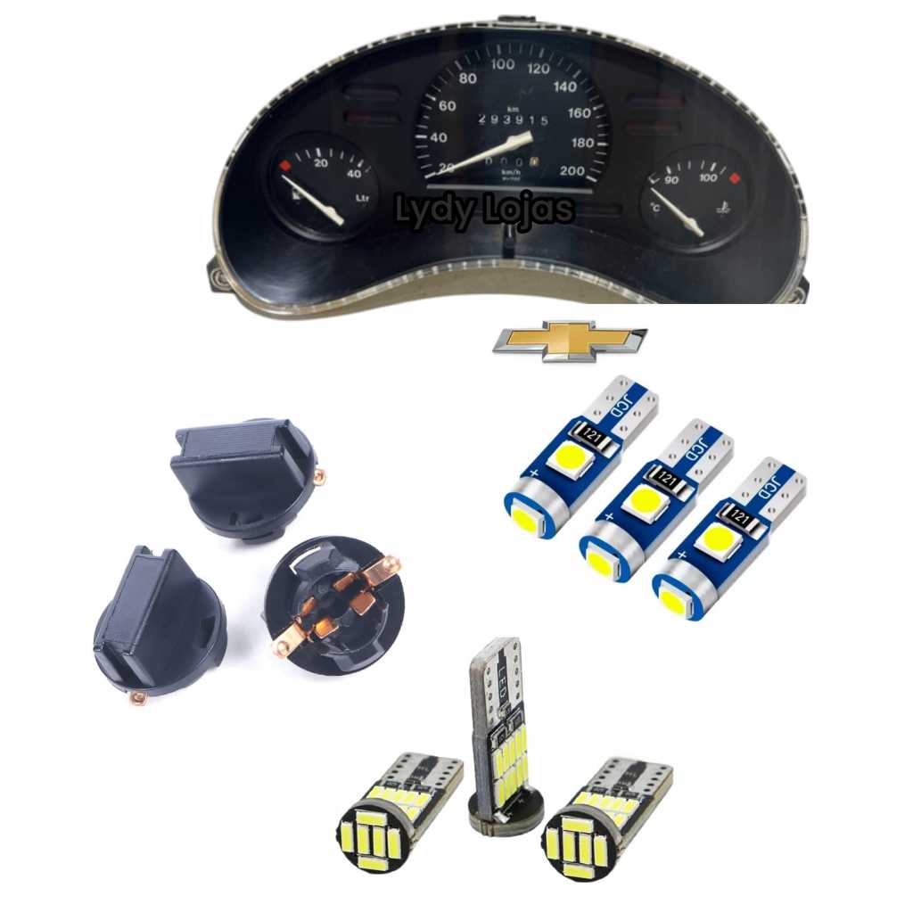 Led Painel GM Corsa Wind Classic T5 Kit Completo + Ar  Painel Sem RPM