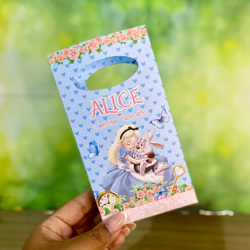 Sacolinha Alice no País Das Maravilhas PEGUE E MONTE Lembrancinhas Para Festa Personalizados Sacolinha Surpresa