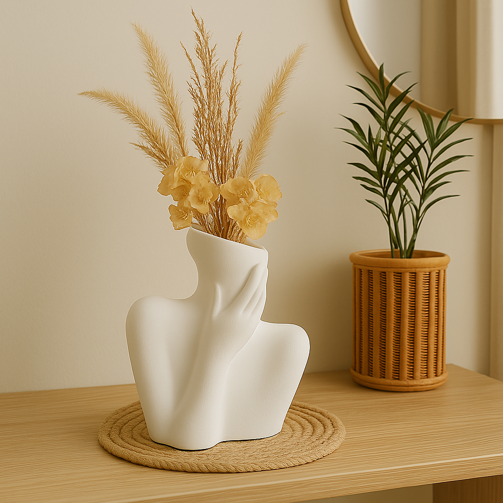 vaso decorativo feminino, mulher rosto, decoração escultura vaso feminino vaso pequeno qua...