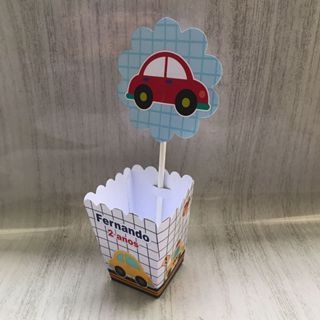 Centros de mesa MEIO TRANSPORTES Personalizado com Nome | Cachepot Festa Infantil Chá Aniversário Decoração