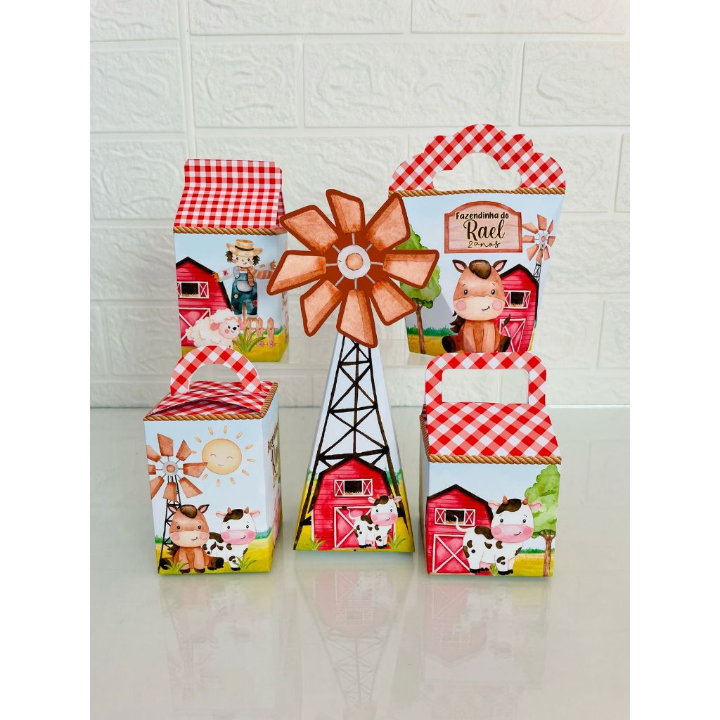 Caixas Personalizadas Fazendinha, lembrancinha fazendinha, kit festa fazendinha, caixinha fazendinha (pegue e monte)