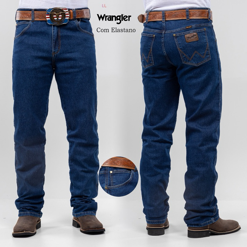Calça Jeans Masculina Corte Reto Com Elastano Trabalho ou Festa Wrangler