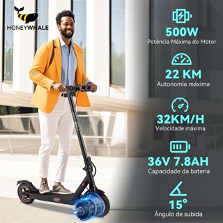 HONEYWHALE M2 Pro 500W Patinete Elétrico Scooter, Velocidade 32KM/H, 22KM Autonomia, App Bluetooth em Oferta na Shopee