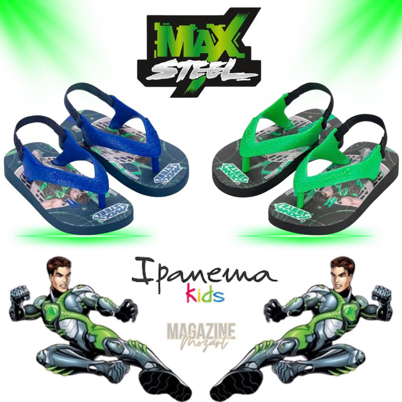 Chinelo Bebê Menino Max Steel Ipanema Grendene Original
