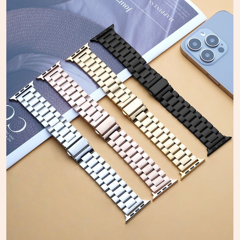 Pulseira Para Apple Watch Iwo W37 PRO 41/45  mm-aço inoxidável sólido Elos 3 HAJ