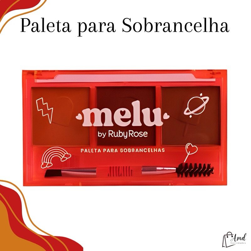 Paleta para sobrancelhas 3 cores - MELU by rubyrose