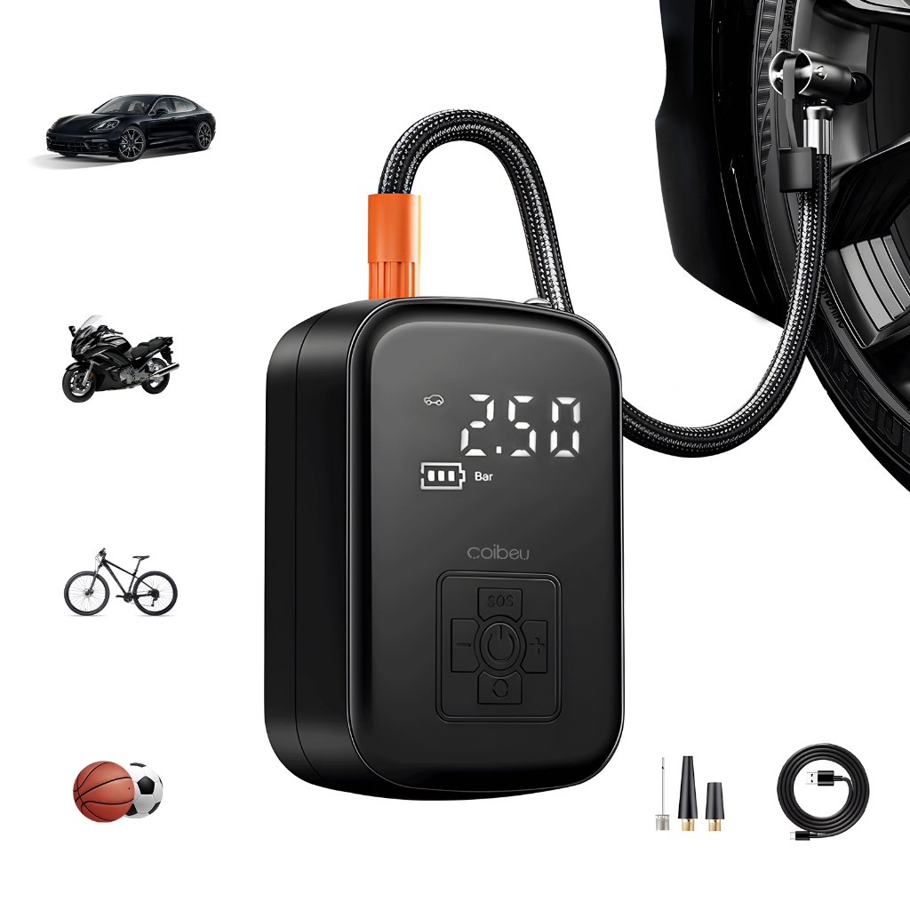 COIBEU Compressor de Ar Portátil Inteligente AI Bomba Digital Carro Bicicleta Moto Modos Automáticos em Oferta na Shopee