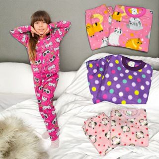 Pijama Feminino e Masculino Soft Quentinho Bebê Infantil Juvenil Confortável Inverno 1 a 14 Anos em Oferta na Shopee