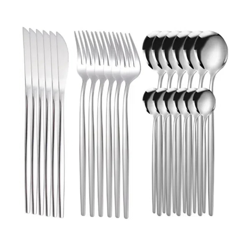 jogo de talheres 24 Peças talher Aço Inox Cozinha Garfo colher faca talheres
