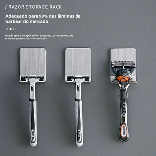 Suporte Para Parelho De Barbear Lamina Gillette Gilete Prestobarba Em Aço Inox Fita 3M