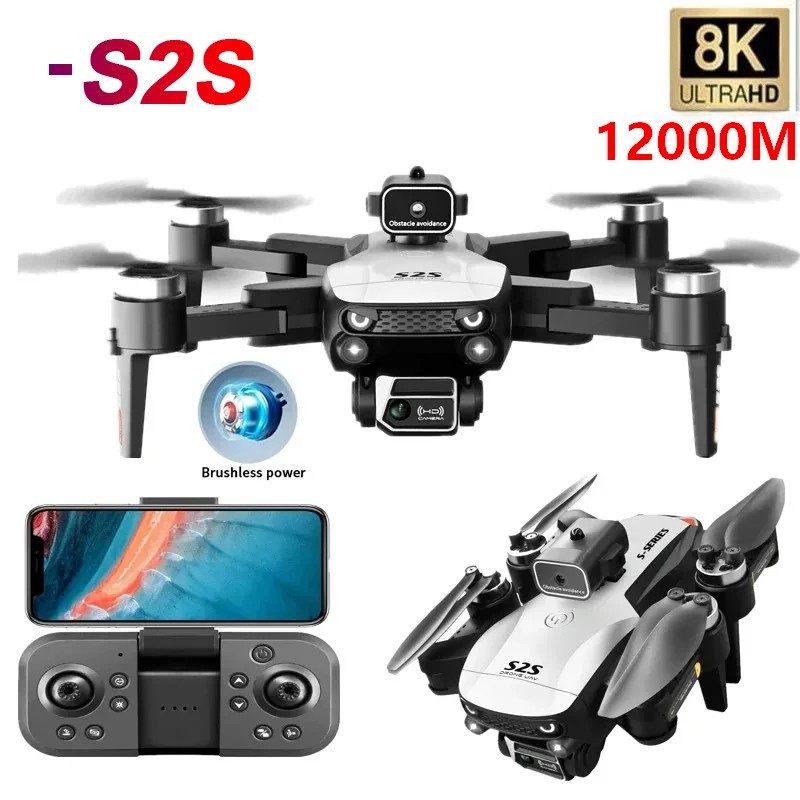 Drone S2s Profissional Câmera Hd  Motor Brushless Novo Full