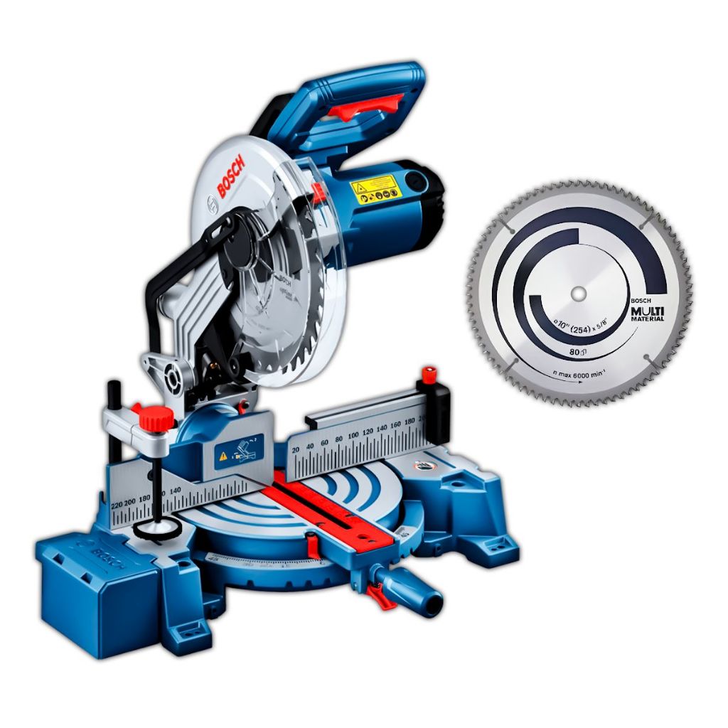 Serra Esquadria Bosch 1750W GCM 254 para Cortes em Madeiras Alumínio para Marceneiros Carpintaria