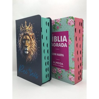 Kit 2 Bíblias Sagrada Tamanho Médio 12,5x19 cm Com Harpa Palavras de Jesus em Vermelho em Oferta na Shopee