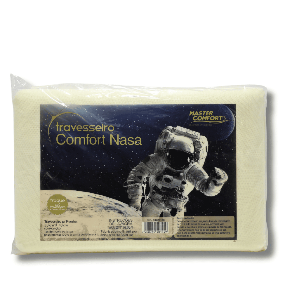 Travesseiro Comfort Nasa 50x70cm - Master Comfort: O Segredo para um Sono Perfeito!