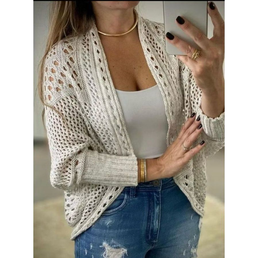 Blusa Capa Feminina Manga Comprida Cardigan Kimono Feminino Tricot Blusa de Trico