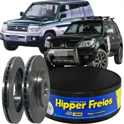 Par Disco de Freio Dianteiro Ventilado Hipper Freios Pajero iO TR4 1999 2015 1.6 2.0 16v 4x4 285mm HF200E