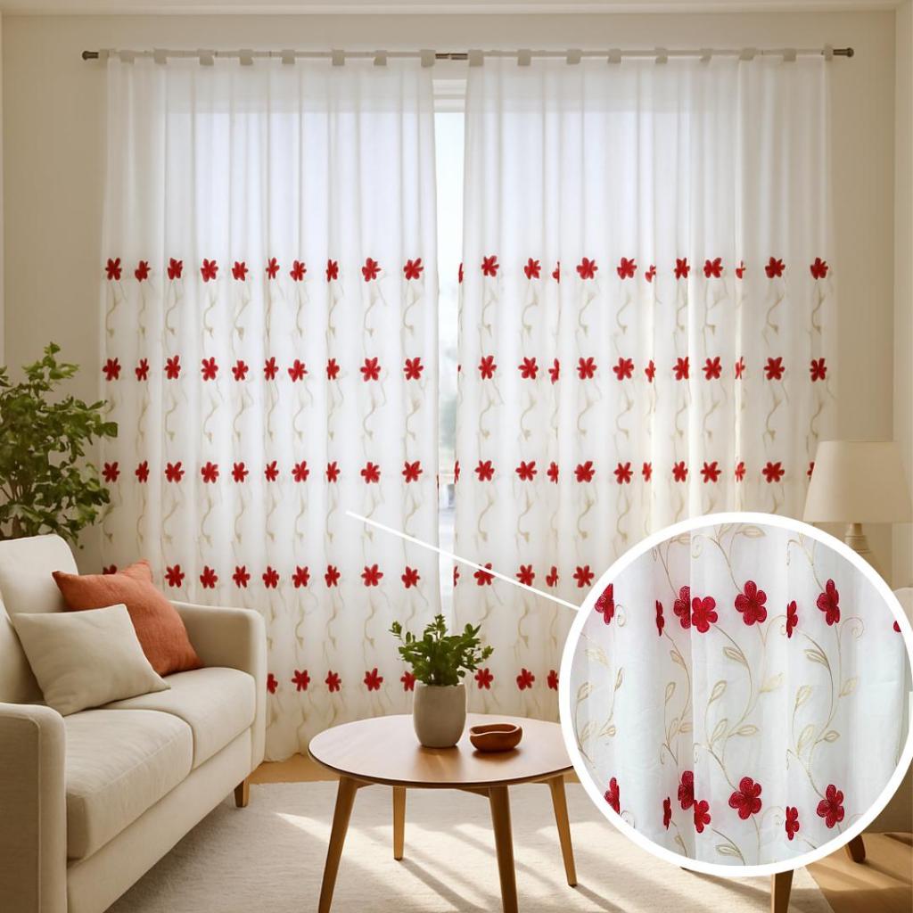 Cortina bordada 5,80 X 2,70 com forro de microfibra ilhós cromado luxo qualidade em Oferta na Shopee