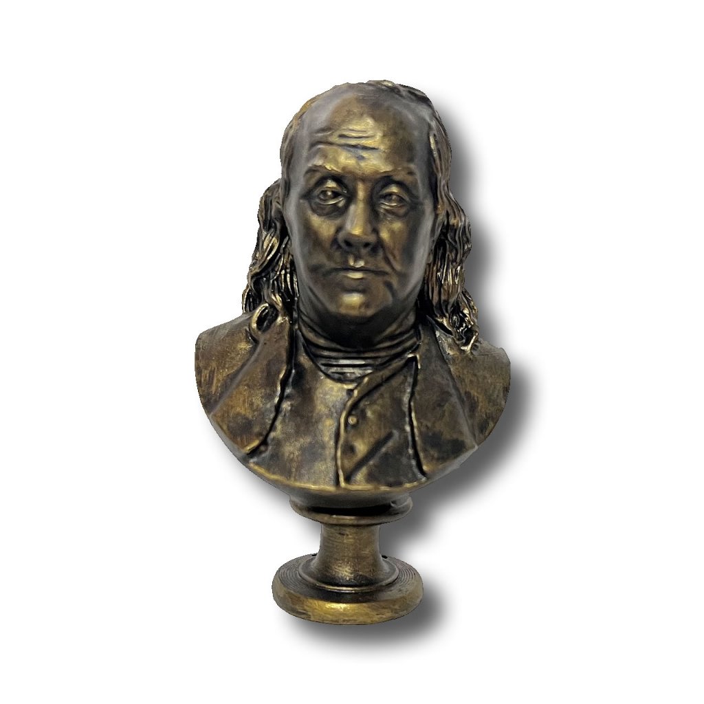 Busto de Benjamin Franklin fabricado em Resina UV