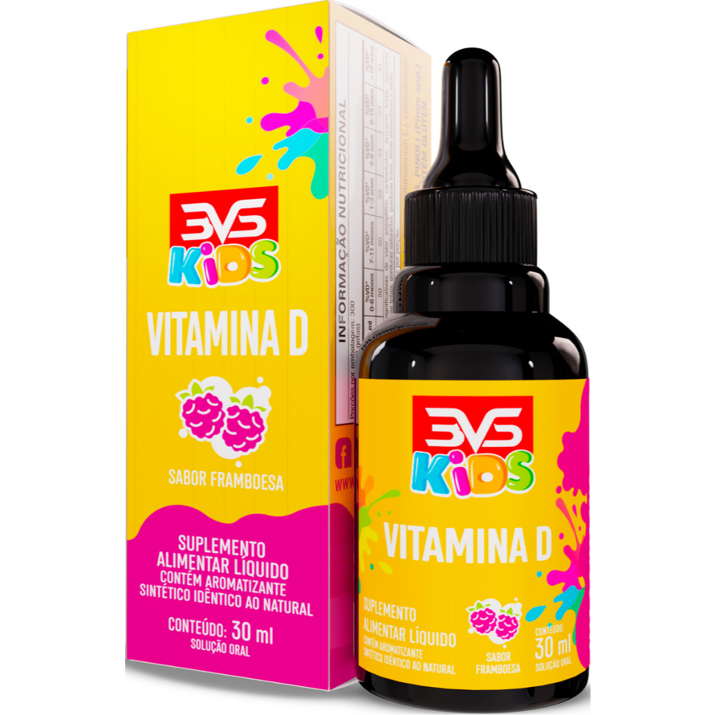 Vitamina D3 Kids Com Fórmula Concentrada Em Gotas 30ml - Sabor Framboesa em Oferta na Shopee