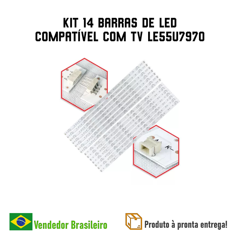 Kit Barras de LED AOC - 55 Polegadas - Modelo LE55U7970 - 14 Barras / Led's 3V