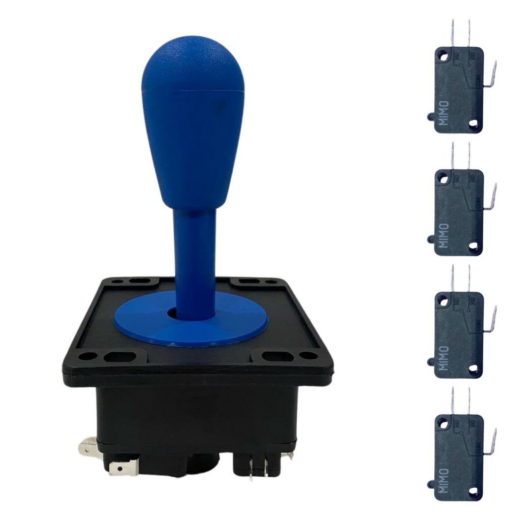 Controle Arcade Joystick Fliperama Comando Manche Jogos Retro Azul