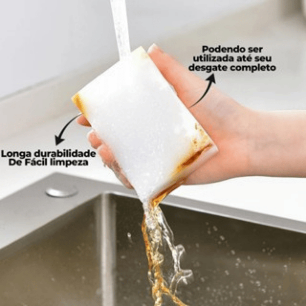 Kit 7 Esponja Mágicas Macias Diversas Utilidades Fácil de Usar Buchas Brancas