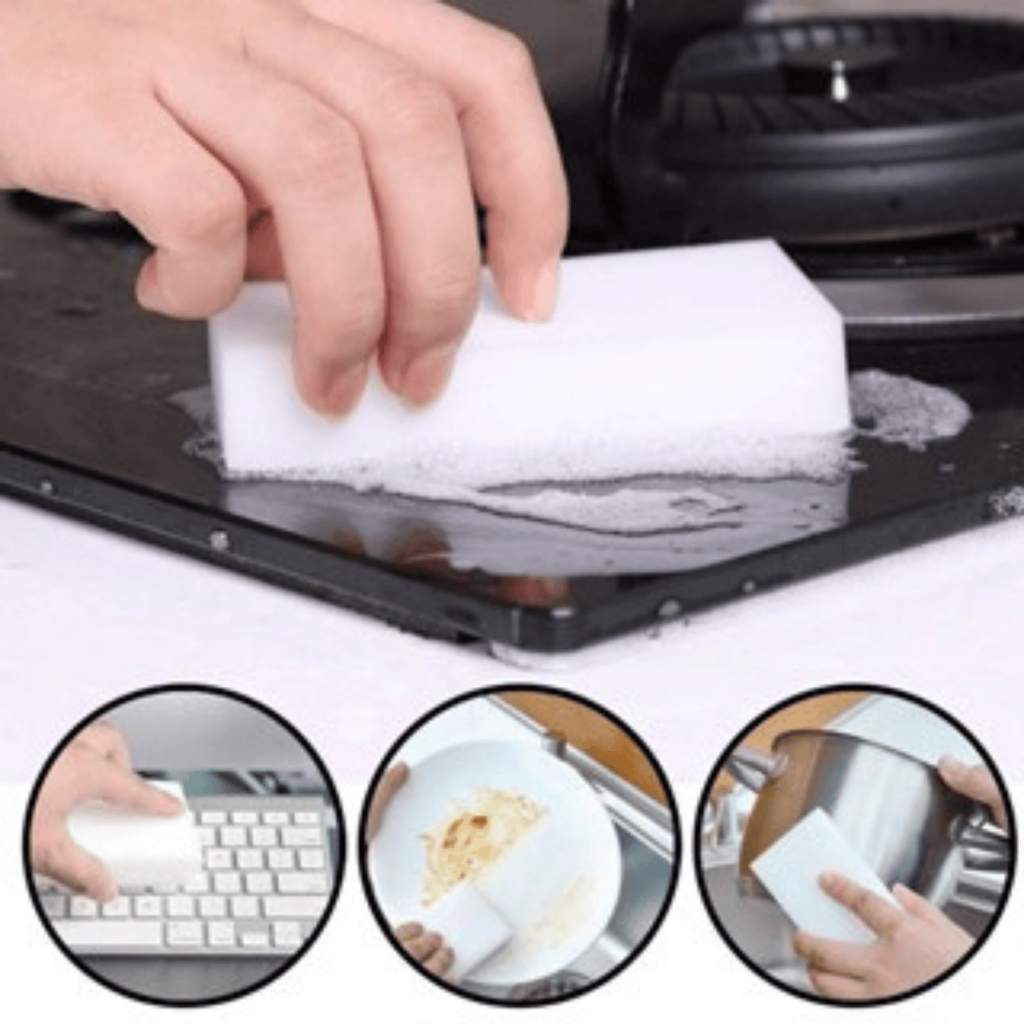 Kit 9 Esponja Mágicas Macias Brancas Diversas Utilidades Remove Varias Sujeiras
