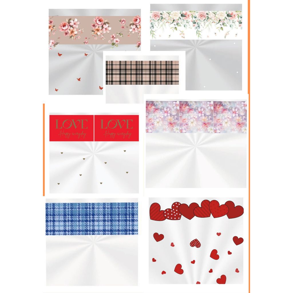 SACO 35X59 CM TRANSPARENTE DECORADO PARA EMBALAR PRESENTES/ AMOR/ MULHER/MAE 25 ou 50 UN