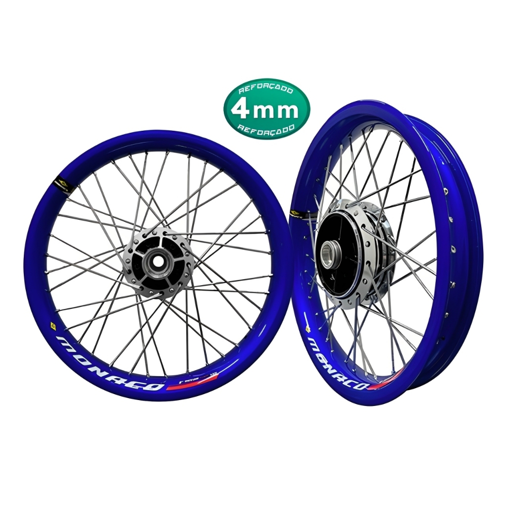 Par Roda Aro Aero Monaco Cubo Diamantado Titan 150 4mm Disco