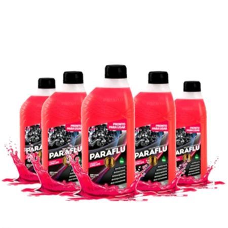 Paraflu Kit Com 5 Litros Aditivo Radiador Rosa Pronto Pra Uso Orgânico