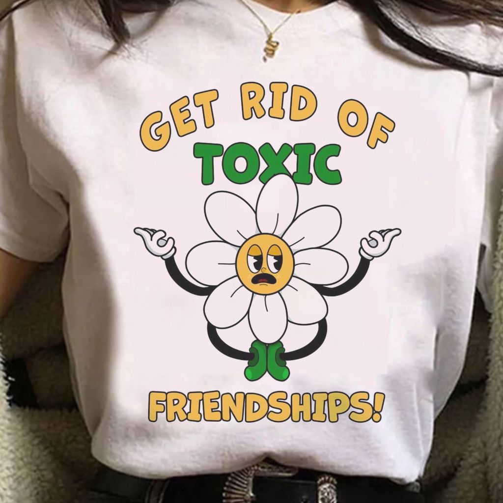 Camiseta Toxic Friends blusa divertida estampa desenho camisa retro frases tshirt casual