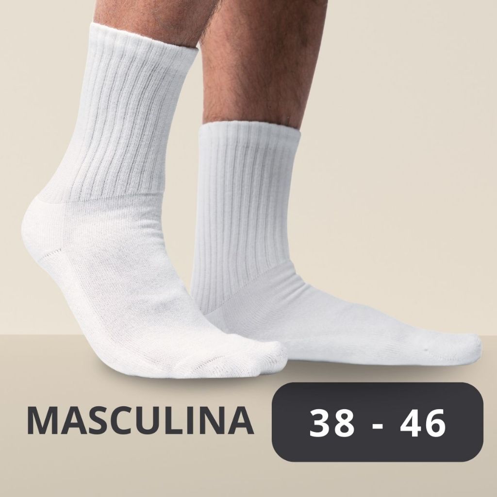 Kit 6 Pares Meia Cano Longo Respirável Esportiva Academia