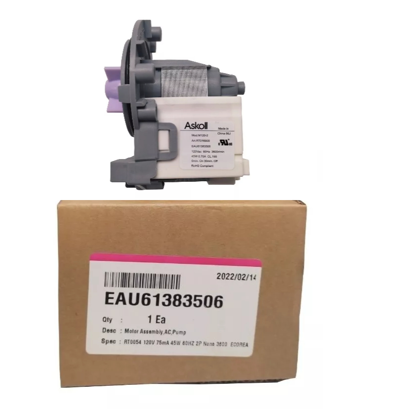 Bomba De Dreno Drenagem 127v LG EAU61383506 Eau62263306 WD11EP6 WD11VCS6 WD11WCS6 WD11WP6 WD1411RW WD1412RT5 WD1412RT7 +