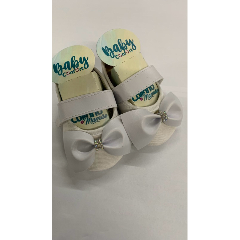 Sapatinho de bebê- Sapatilha Boneca Feminina Branca em Oferta na Shopee