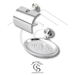 Kit Acessórios Banheiro Papeleira + Saboneteira Aço Inox Conjunto Completo em Oferta na Shopee