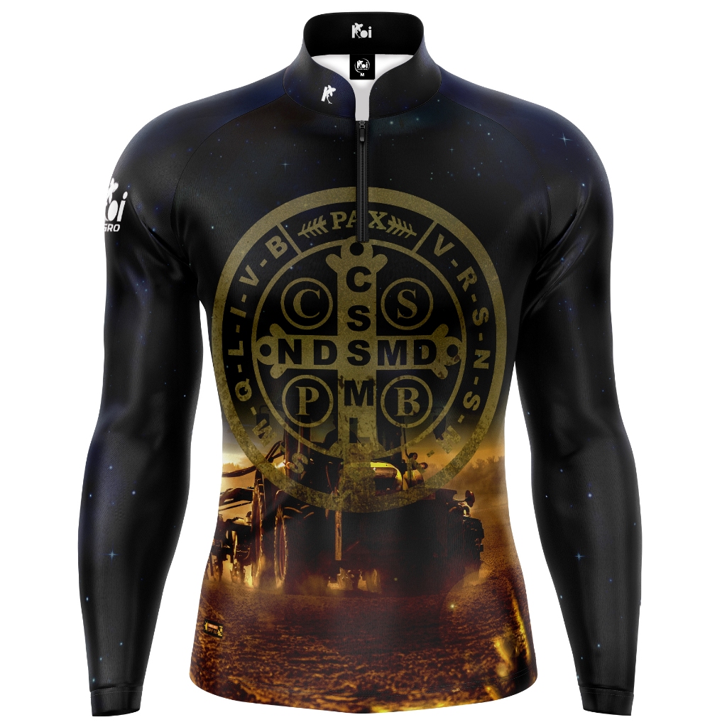 Camiseta Camisa Blusa Agro Medalha São Bento Trator Com Zíper Proteção Uv50+ em Oferta na Shopee