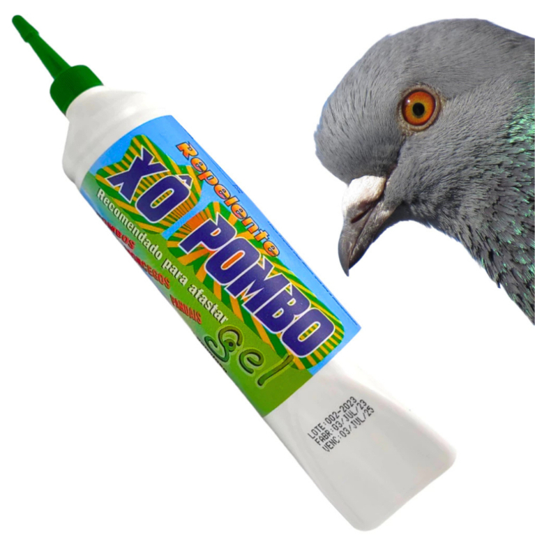 Afasta Pombo Gel Repelente Xô Pombo Quimiagri 250g - Afasta Pombos, Morcegos e Pardais