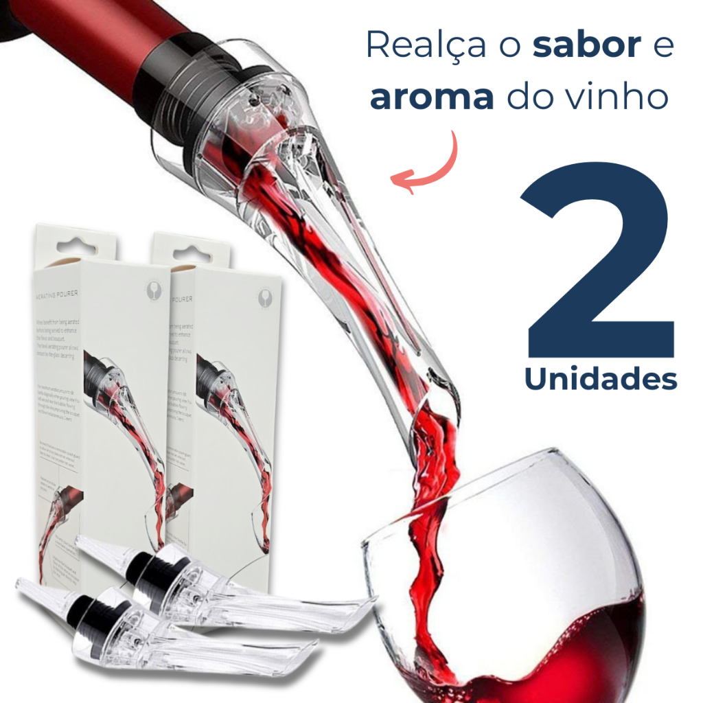 Kit 2 Aerador De Vinho Profissional Decantador Instantâneo Para Garrafa Com Bico em Oferta na Shopee