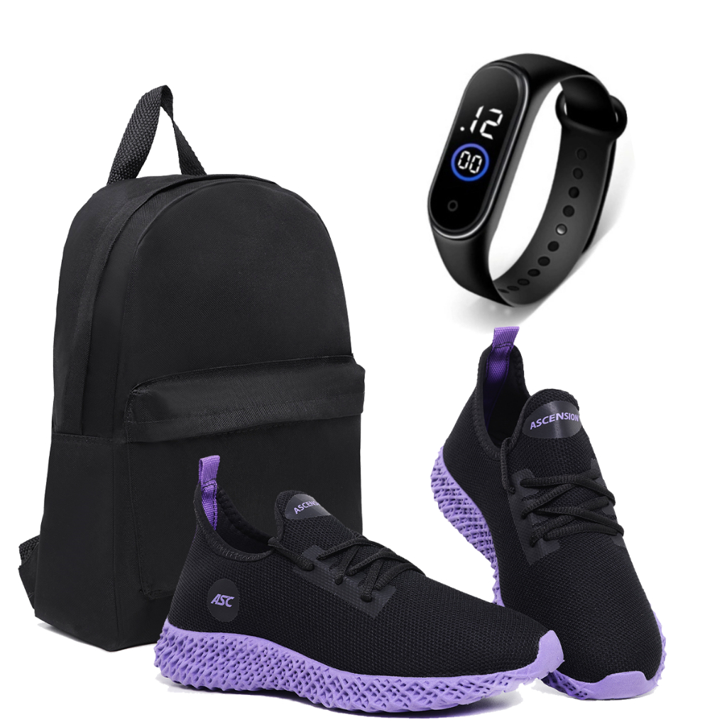 Tênis Feminino Academia Esportes Treinos Caminhadas Crossfit + Mochila e Relógio